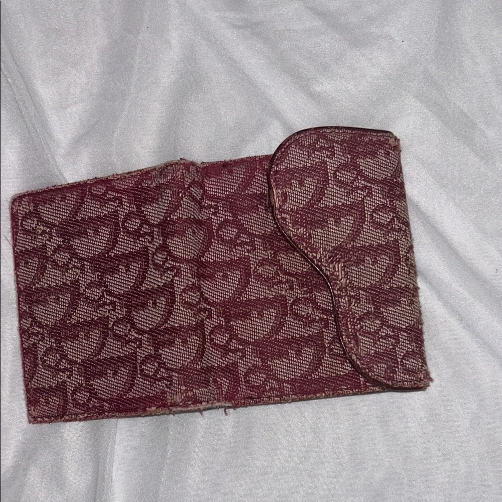 VINTAGE Christian Dior Burgundy Oblique Trotter Saddle Compact Wallet - Picture 6 of 7